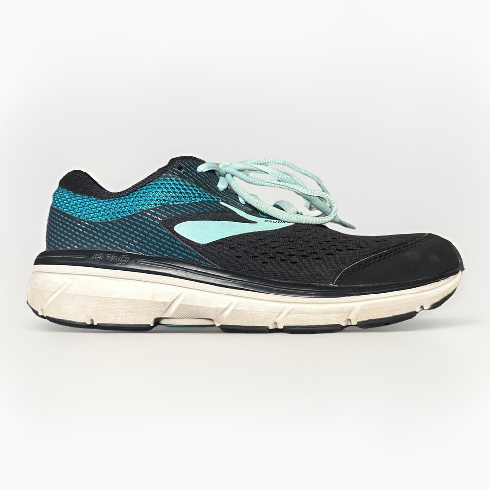 Men's Brooks Dyad 10 Black Blue Running Sneakers Sz 8‎ Wide (D)